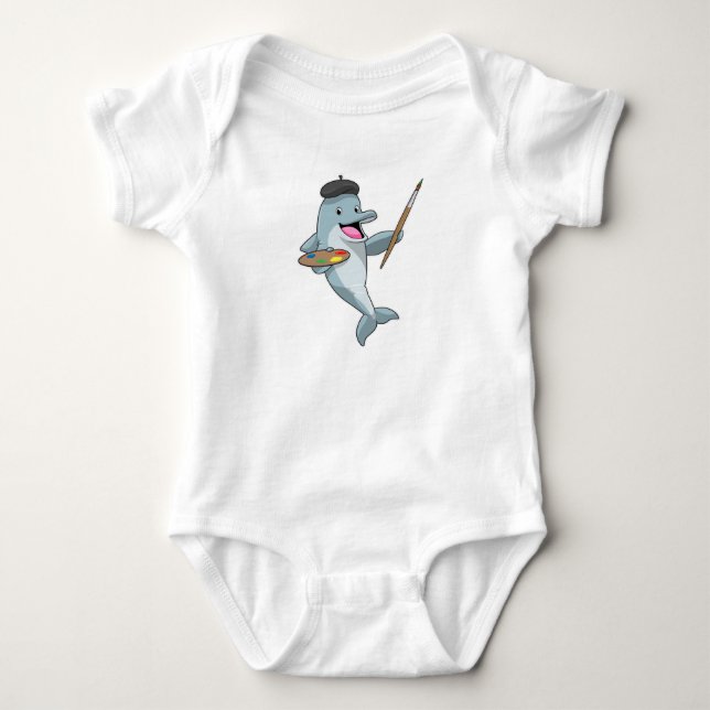Body Dauphin comme Peintre avec pinceau et couleur (Devant)