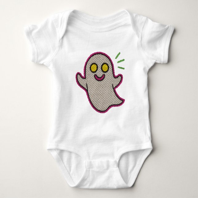 Body de bebé con fantasma bordado – diseño diverti baby strampler (Vorderseite)