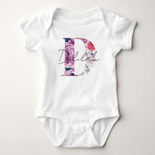 Body Delilah Baby Name Flower Script Vintage Floral D