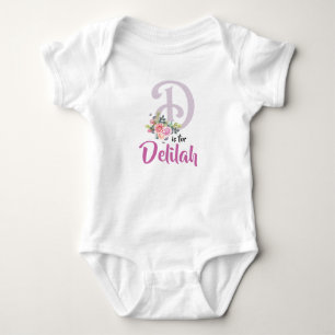 Body Delilah Nom Baby Outfit Lettre D Romper Floral