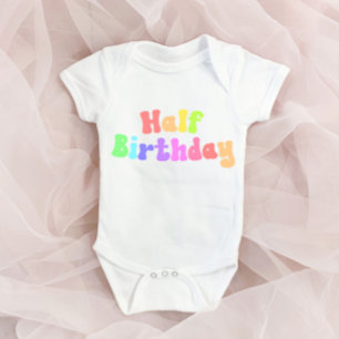 Body Demi-anniversaire 1/2 Anniversaire Jalon Retro 70'