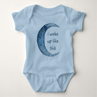 Demi-lune bleue | Petit bébé texte personnalisé