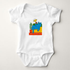 Body Design - Blue Cat Trophy Lounger - T-Shirt Baby