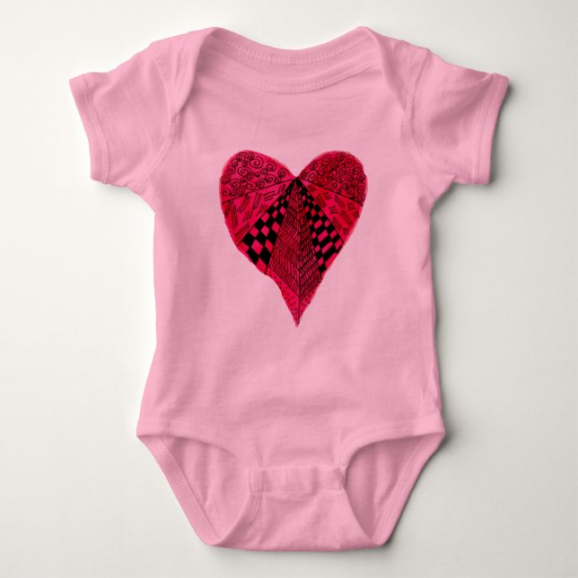 Body Design d'art Coeur rouge encre (Devant)