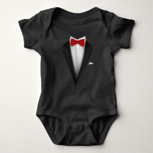 Body Design Tuxedo avec Red Bowtie Pour Mariages