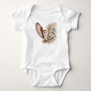 Body Dessin floral de hibou à l'aquarelle PNG