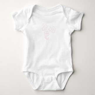 Body Deux bébés bourdons roses et une fleur de margueri