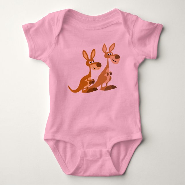 Body Deux mignonnes caricatures Kangaroos Baby (Devant)