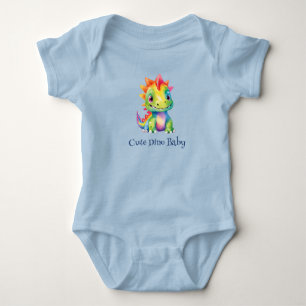 Body Dinosaure Arc-en-ciel floral mignon Bonne fête d'a