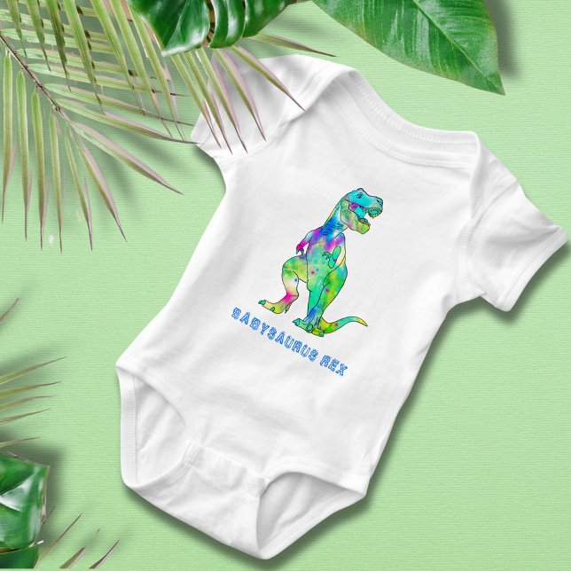 Body Dinosaure Bébésaurus Rex (Colorful dinosaur babysaurus Rex baby vest watercolor T-Rex )