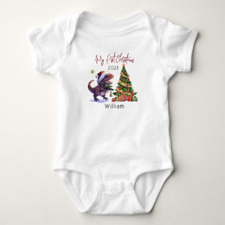 Body Dinosaure personnalisé Noël des bébés