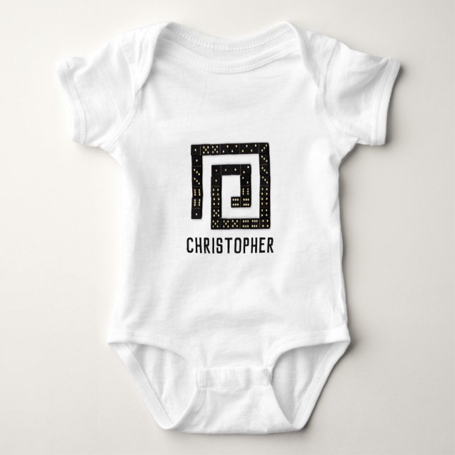 Body Domino Spiral Name Baby Bodysuit (Devant)