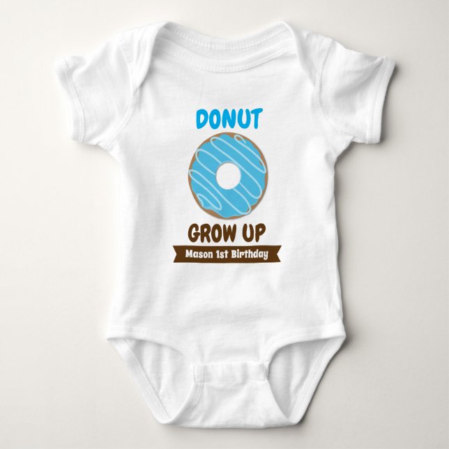 Body Donut Grow Up First Birthday Nom du garçon (Devant)