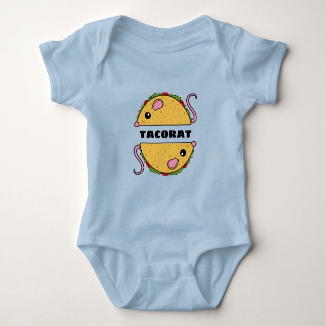 Body Double Taco Rat Baby Bodysuit (Texte noir) (Devant)