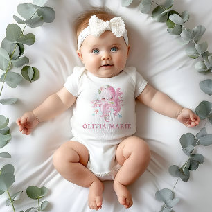 Body Douce Fille au Poulpe Rose Aquarelle Baby Shower