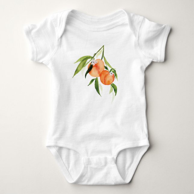 Body Douceur pêche aquarelle fruit bébé bodysuit (Devant)