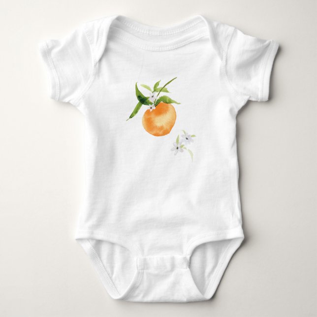 Body Douceur pêche aquarelle fruit bébé bodysuit (Devant)