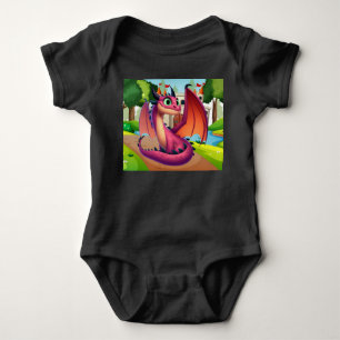 Body Dragon de dessin animé mignon violet/rouge