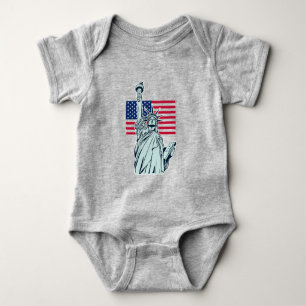 Body Drapeau américain avec Lady Liberty Baby Bodysuit