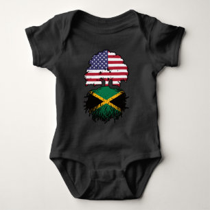 Body Drapeau Jamaïcain Américain USA Tree Roots
