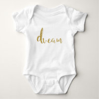 "Dream" Gold Typographie Baby Girl Stylish Chic