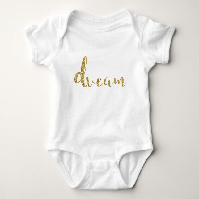Body "Dream" Gold Typographie Baby Girl Stylish Chic (Devant)