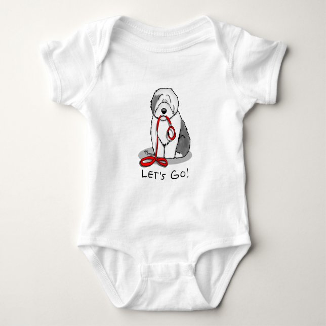 Body Drôle Allons-y ! Walk Old English Sheepdog (Gris 1 (Devant)