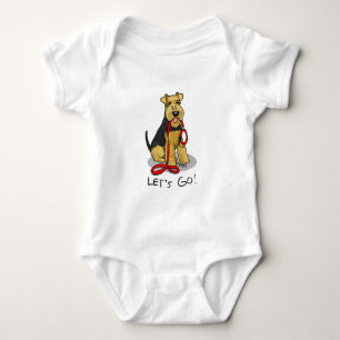 Body Drôle Allons-y ! Welsh Terrier Chien avec laisse