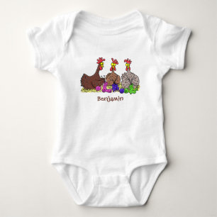 Body Drôle dessin animé de poulets de tricot