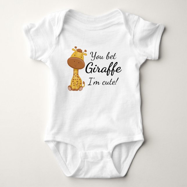 Body Drôle Giraffe : Tu paries Giraffe Je suis mignonne (Devant)