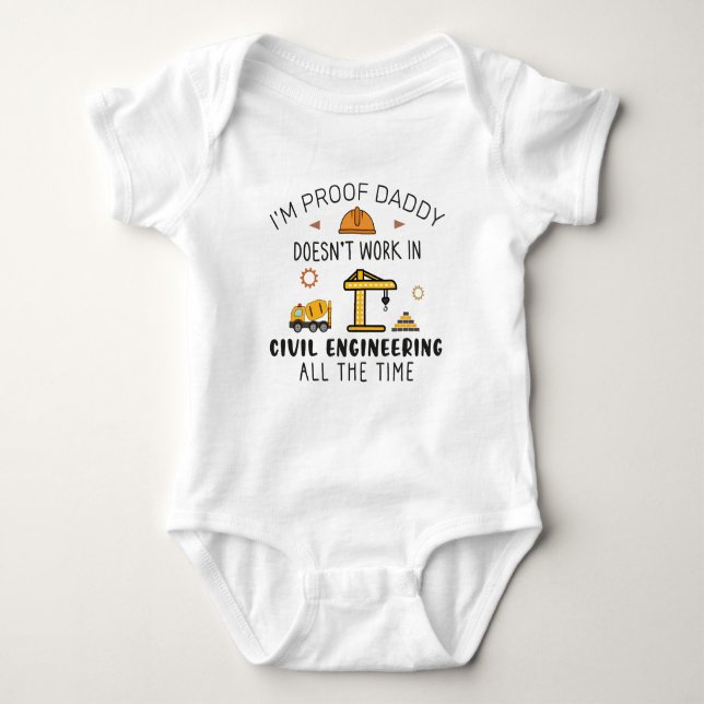 Body Drôle Ingénieur Civil Papa - Travailleur de constr (Devant)