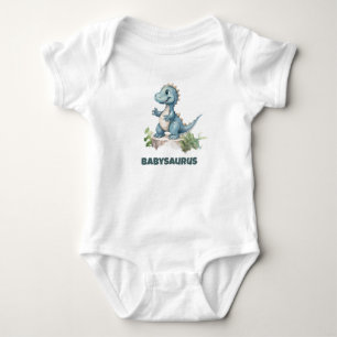 Body Drôle mignon Aquarelle Dinosaure Personnalisé