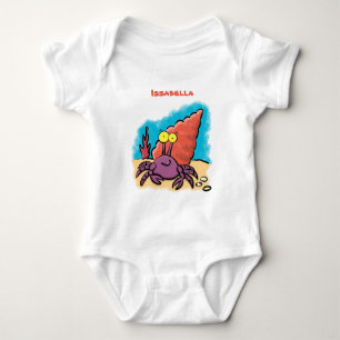 Body Drôle mignon caricature pourpre crabe ermite