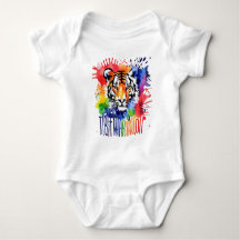 Drôle tigre coloré à l'aquarelle