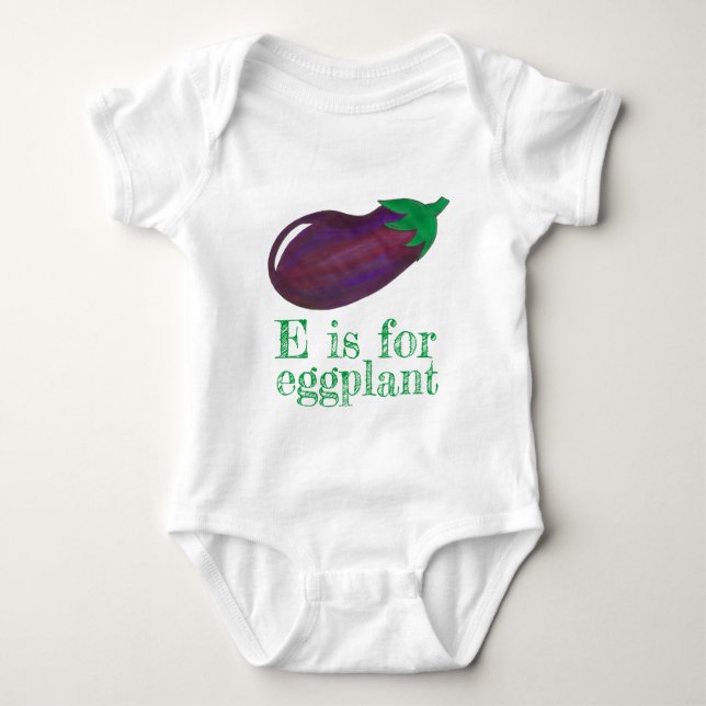 Body E est pour EGGPLANT Purple Eggplant Vegetable ABC (Devant)