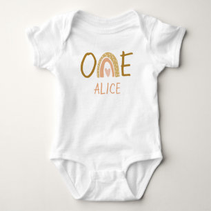 Body Earthy Rainbow 1st Birthday Girl Outfit
