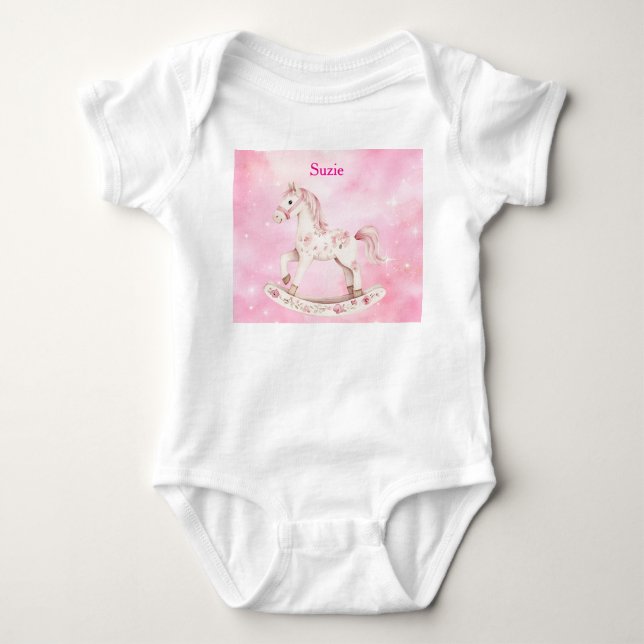 Body Editable Pink Chinoiserie Baby Bodysuit (Devant)