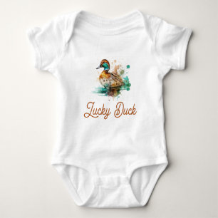 Body Elégant Baby shower de canard de mer vert encadré