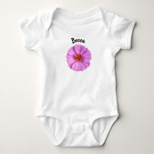 Body Élégante Fleur rose Zinnia personnalisée