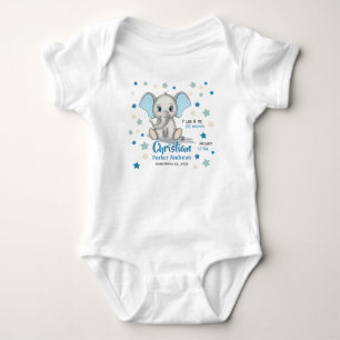 Body Eléphant Bébé mignon avec oreilles bleues Boy Stat