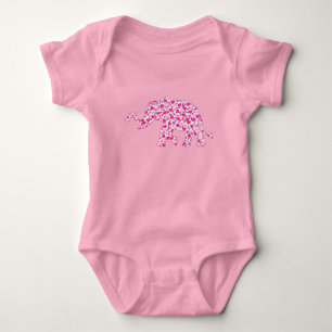 Body Eléphant Coeurs roses