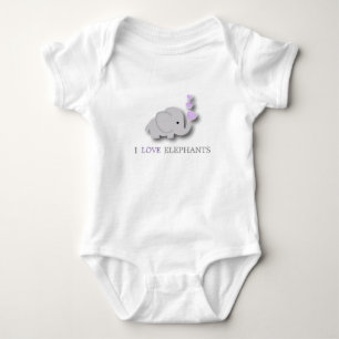 Body Eléphant de bébé violet et gris