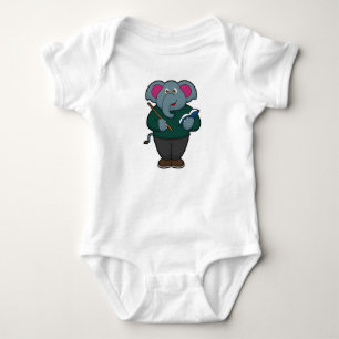 Body Elephant en tant qu'enseignant avec livre et point
