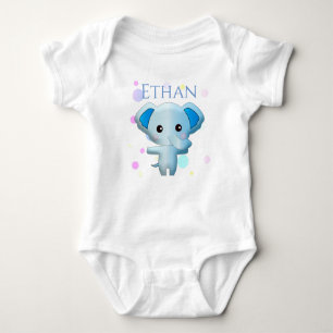 Body Eléphant petit garçon bleu mignon