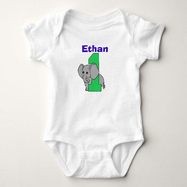 Body Elephant Premier anniversaire garçon chemise (Devant)