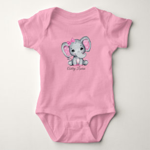 Body Eléphant rose personnalisé