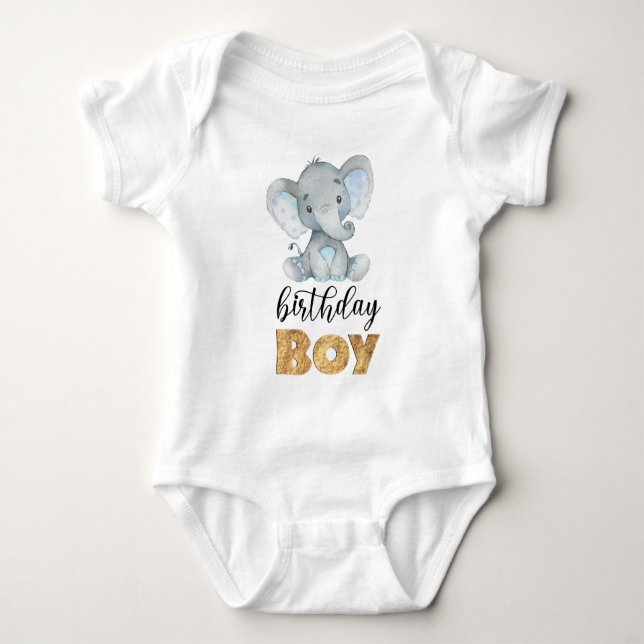Body Elephant Wild Un 1er Anniversaire Bodysuit bébé (Devant)