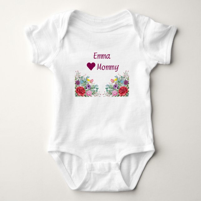 Body Emma Hearts Aime Mommy Twins Twin Sisters Fleurs (Devant)