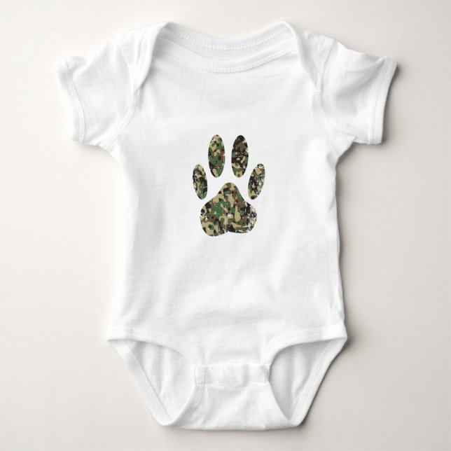 Body Empreinte de patte de chien Camo en détresse (Devant)
