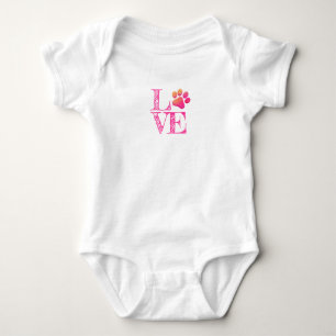 Body Empreinte de patte LOVE Rose Orange Famille Animau